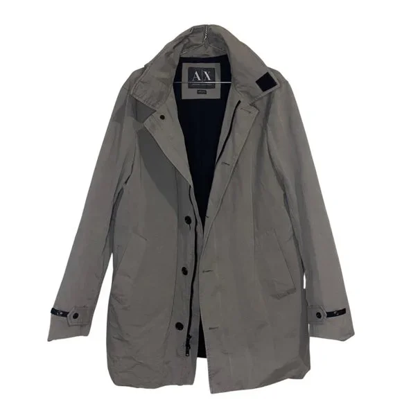 NWOT ARMANI EXCHANGE GRAY HOODED COAT - LARGE - Picture 3 of 7